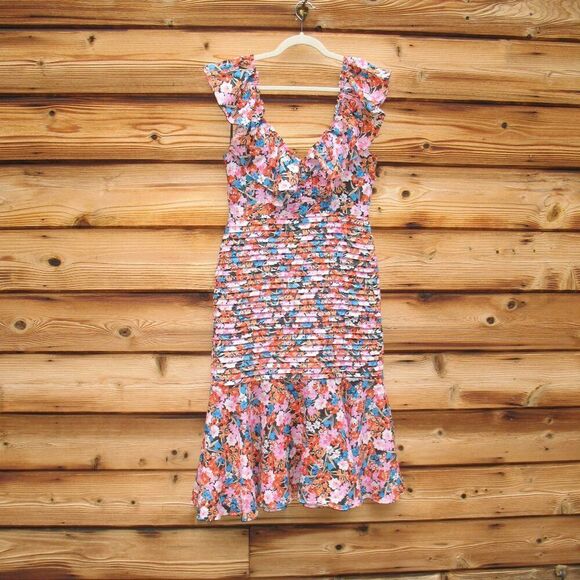 La Maison Talulah Floral Linen Midi Dress - Picture 4 of 13
